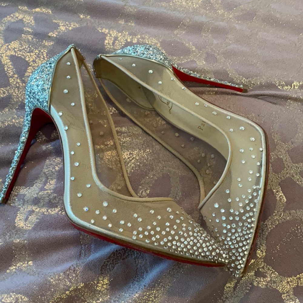 Christian louboutin nude and diamond follies 41